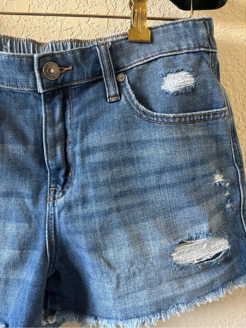 Aerie Denim Distressed Women’s Shorts - Blue Size Small